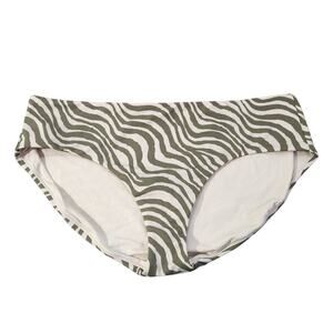 Andie Swim The Hipster Bottom In Bias Stripe Olive New With Tags Womens Size XL